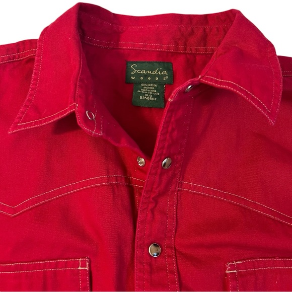 Scandia Woods VTG Red Button Down Mens Shirt Sz XLG - Picture 3 of 10